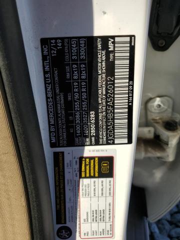 4JGDA5HB5FA526012 - 2015 MERCEDES-BENZ ML 350 4MATIC WHITE photo 13