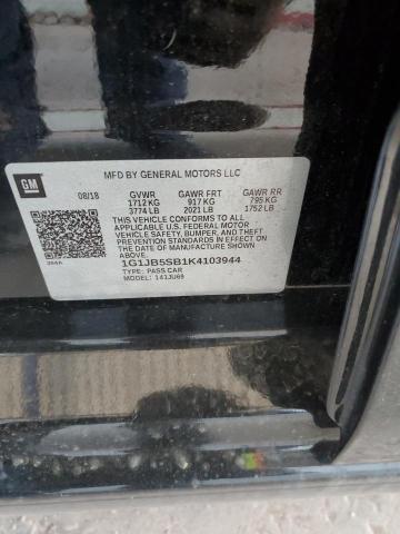 1G1JB5SB1K4103944 - 2019 CHEVROLET SONIC LS Negro foto 12