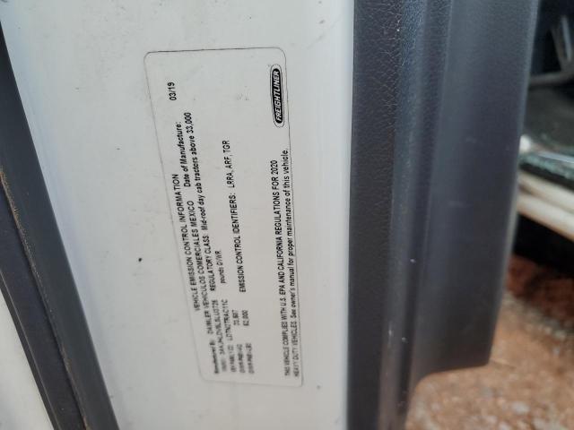 3AKJHLDV8LSLU3725 - 2020 FREIGHTLINER CASCADIA 1 WHITE photo 10