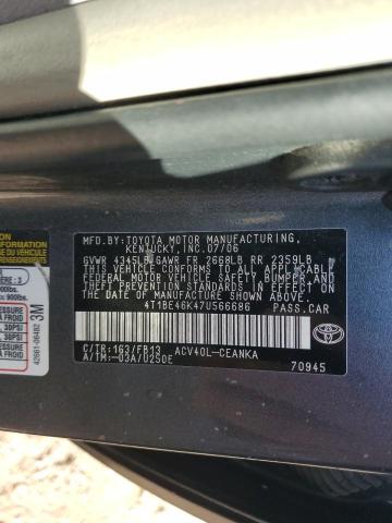 4T1BE46K47U566686 - 2007 TOYOTA CAMRY CE 灰色 照片 12