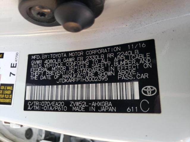 JTDKARFP1H3002395 - 2017 TOYOTA PRIUS PRIM 白色 照片 12