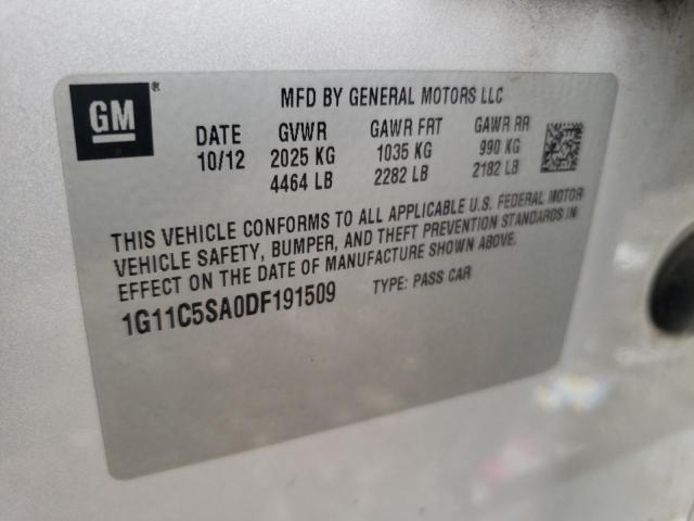 1G11C5SA0DF191509 - 2013 CHEVROLET MALIBU 1LT SILVER photo 12