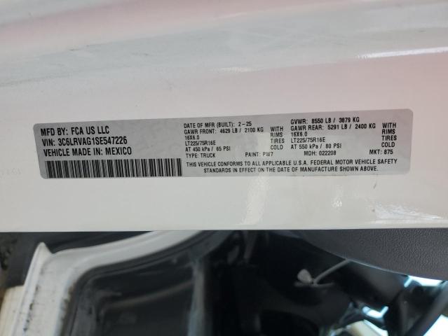 3C6LRVAG1SE547226 - 2025 RAM PROMASTER 1500 STANDARD 白色 照片 13