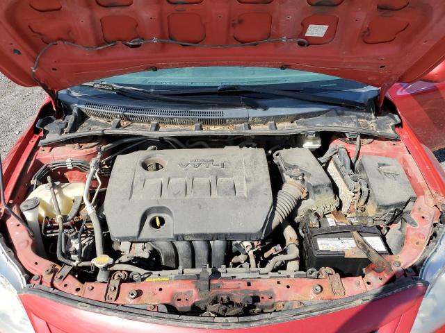 2T1BU4EE3CC838462 - 2012 TOYOTA COROLLA BASE RED photo 11