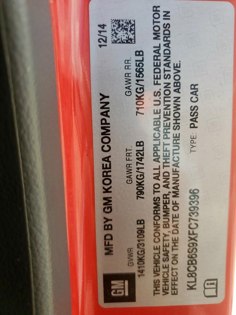 KL8CB6S9XFC739396 - 2015 CHEVROLET SPARK LS წითელი ფოტო 12