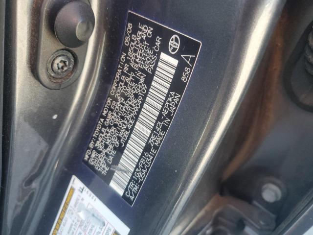 JTDBL40E799049109 - 2009 TOYOTA COROLLA BASE GRAY photo 12