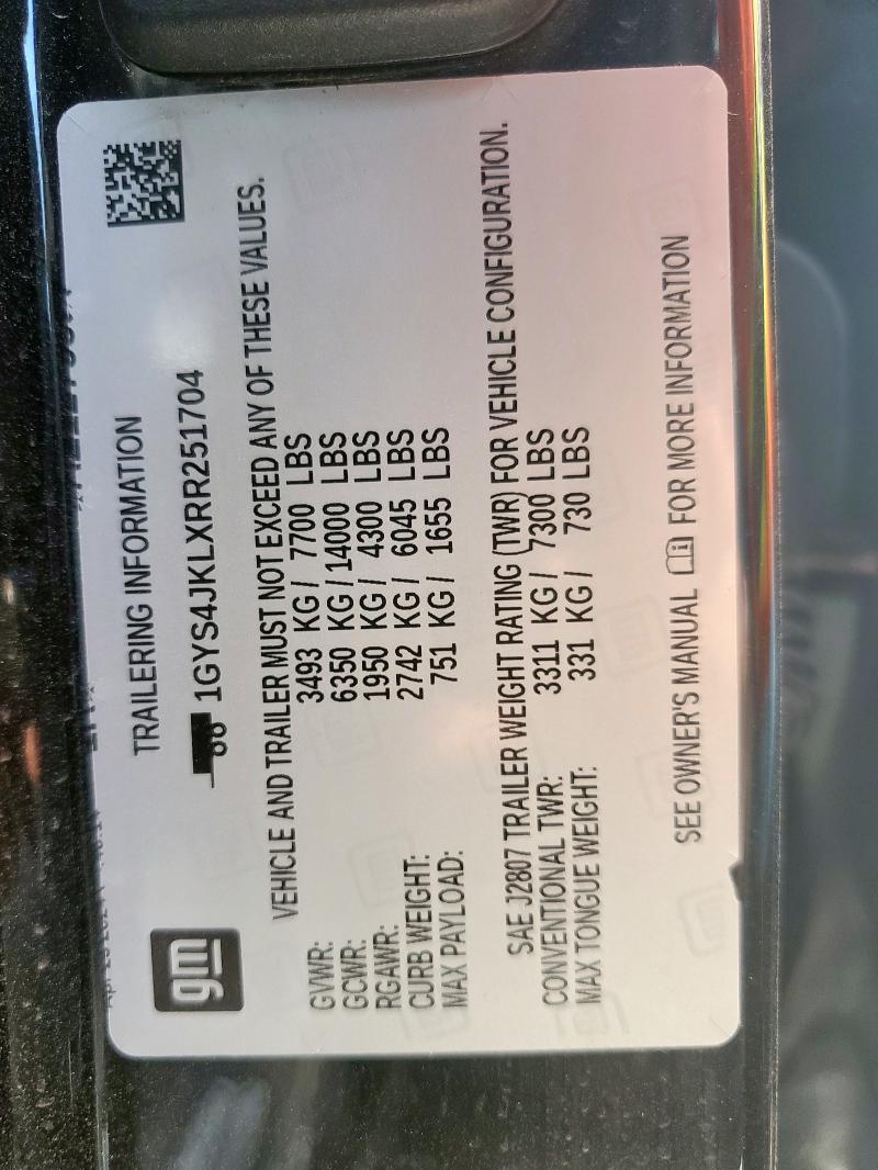 1GYS4JKLXRR251704 - 2024 CADILLAC ESCALADE ESV LUXURY Қара фото 11