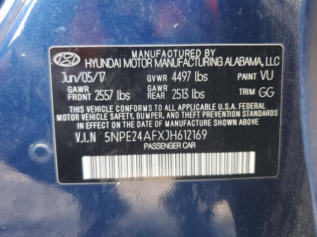 5NPE24AFXJH612169 - 2018 HYUNDAI SONATA SE BLUE photo 12