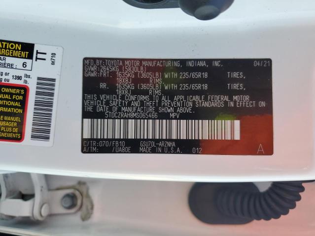 5TDCZRAH8MS065466 - 2021 TOYOTA HIGHLANDER L WHITE photo 14