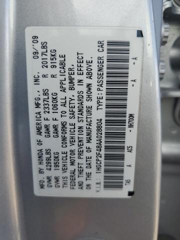 1HGCP2F48AA028804 - 2010 HONDA ACCORD LXP SILVER photo 13
