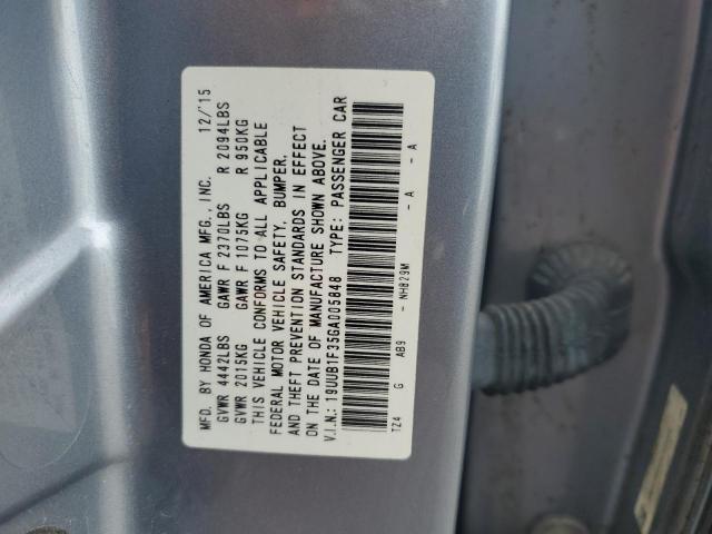 19UUB1F35GA005848 - 2016 ACURA TLX SILVER photo 12
