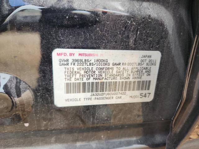 JA32U2FU6CU007422 - 2012 MITSUBISHI LANCER ES/ES SPORT BLACK photo 12