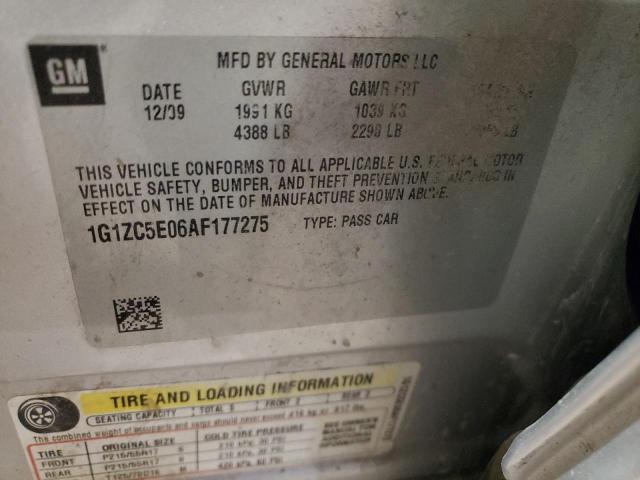 1G1ZC5E06AF177275 - 2010 CHEVROLET MALIBU 1LT SILVER photo 12