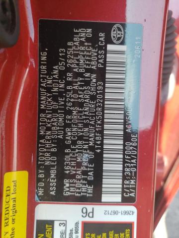 4T4BF1FK5DR320193 - 2013 TOYOTA CAMRY L RED photo 12