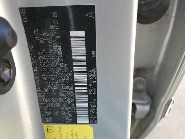 2T2HA31U15C071672 - 2005 LEXUS RX 330 SILVER photo 13