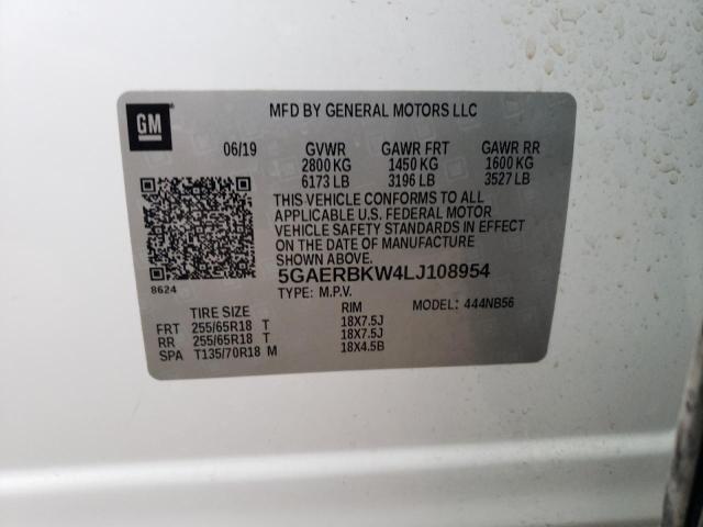 5GAERBKW4LJ108954 - 2020 BUICK ENCLAVE ESSENCE თეთრი ფოტო 14
