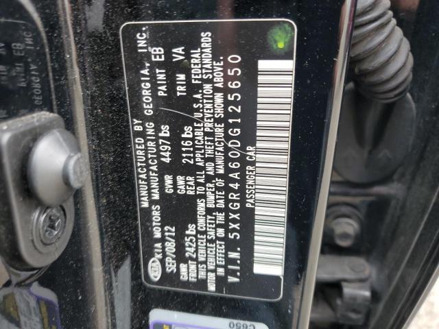 5XXGR4A60DG125650 - 2013 KIA OPTIMA SX BLACK photo 12