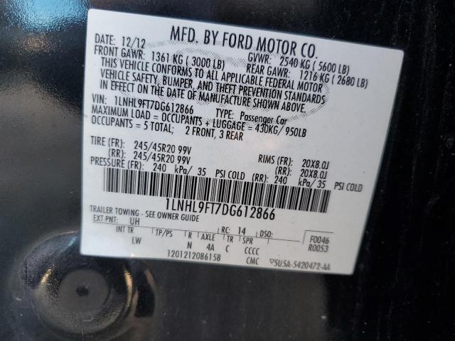 1LNHL9FT7DG612866 - 2013 LINCOLN MKS BLACK photo 12