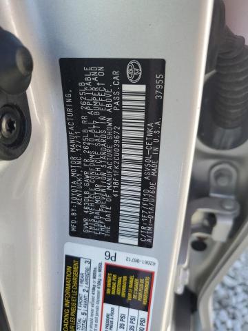 4T1BF1FK2CU039672 - 2012 TOYOTA CAMRY BASE Серебристый фото 12