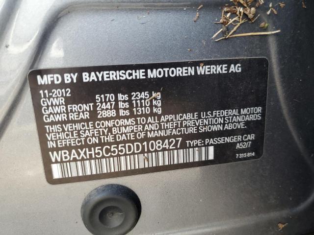 WBAXH5C55DD108427 - 2013 BMW 528 XI GRAY photo 12