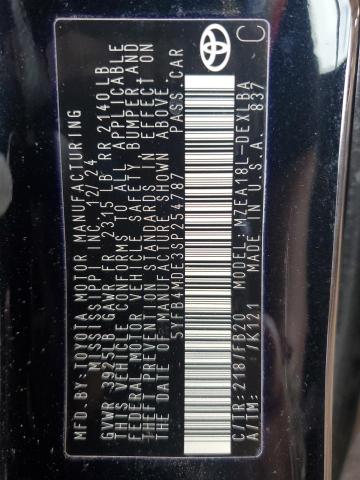 5YFB4MDE3SP254787 - 2025 TOYOTA COROLLA LE 黑色 照片 13