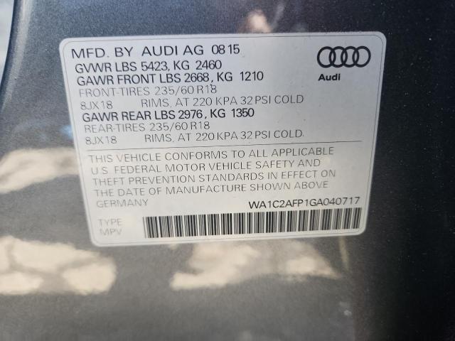 WA1C2AFP1GA040717 - 2016 AUDI Q5 PREMIUM GRAY photo 13