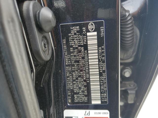 4T1BF1FK5CU100934 - 2012 TOYOTA CAMRY BASE Qara foto 12