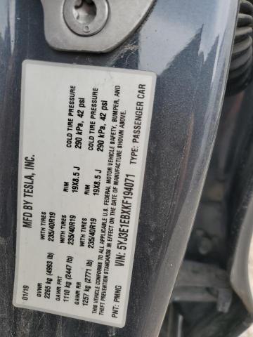 5YJ3E1EBXKF194071 - 2019 TESLA MODEL 3 CHARCOAL photo 13