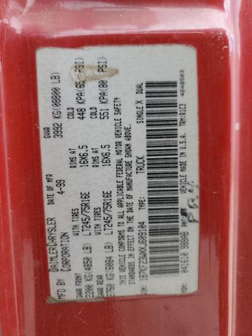 1B7KF23WXXJ609104 - 1999 DODGE RAM 2500 RED photo 12