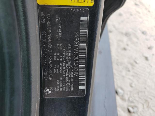 WBXPC93419WJ30648 - 2009 BMW X3 XDRIVE30I BLACK photo 13