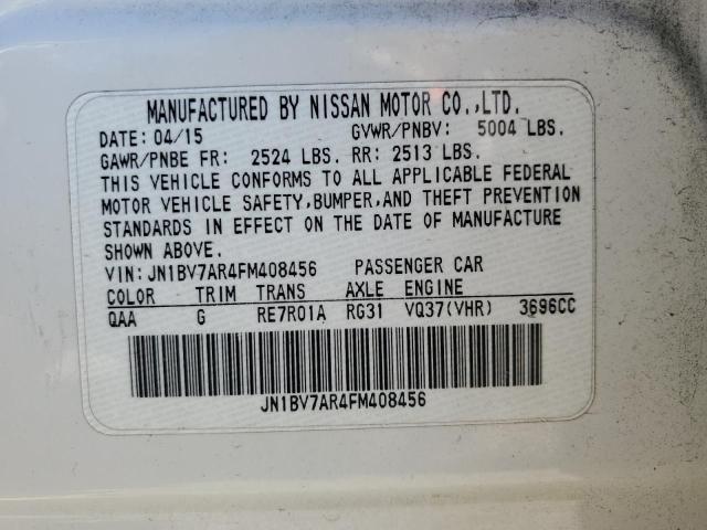 JN1BV7AR4FM408456 - 2015 INFINITI Q50 BASE Ağ foto 12