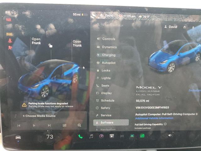 5YJYGDEE3MF141923 - 2021 TESLA MODEL Y BLUE photo 9