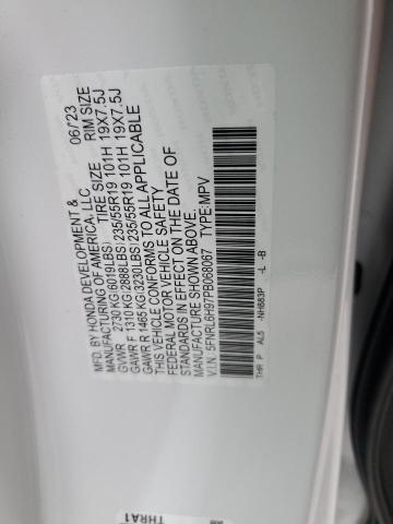 5FNRL6H97PB068067 - 2023 HONDA ODYSSEY ELITE WHITE photo 12