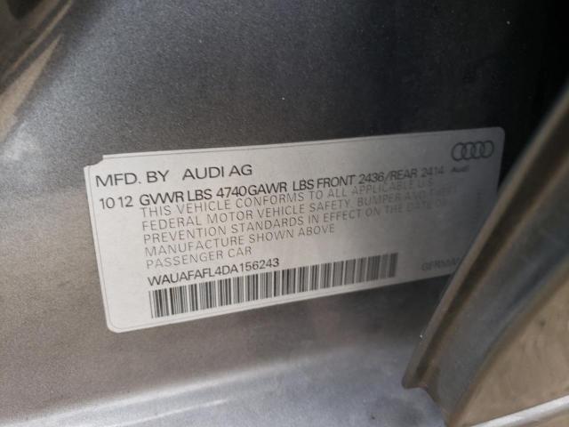 WAUAFAFL4DA156243 - 2013 AUDI A4 PREMIUM GRAY photo 12