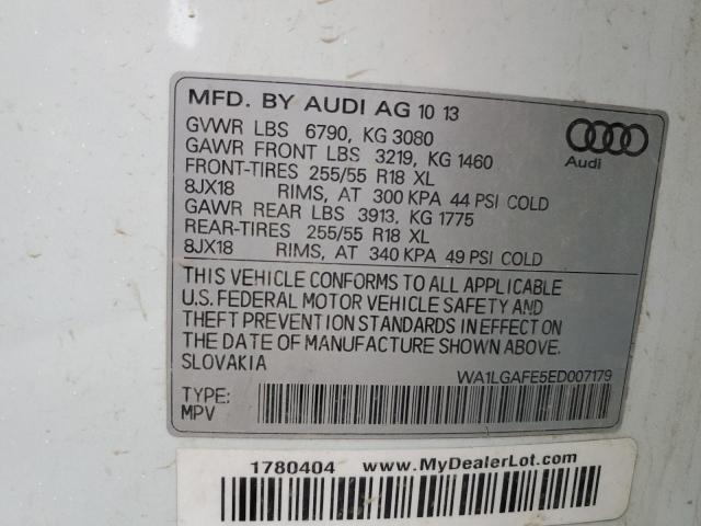 WA1LGAFE5ED007179 - 2014 AUDI Q7 PREMIUM PLUS WHITE photo 13