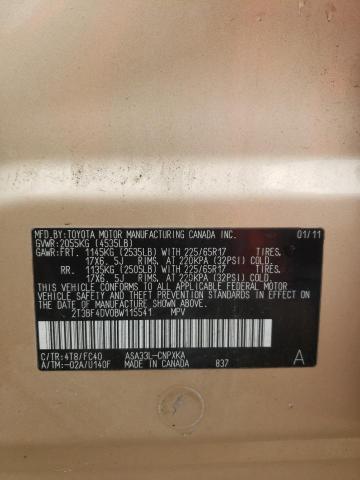 2T3BF4DV0BW115541 - 2011 TOYOTA RAV4 კრემისფერი ფოტო 13