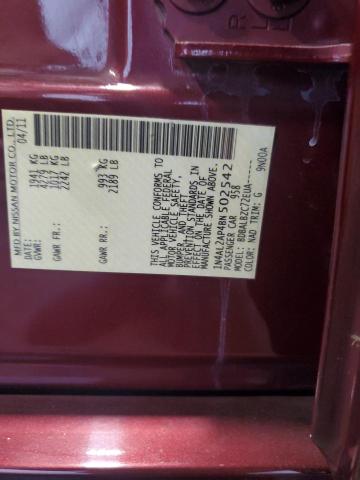 1N4AL2AP4BN502542 - 2011 NISSAN ALTIMA BASE Tünd qırmızı foto 12