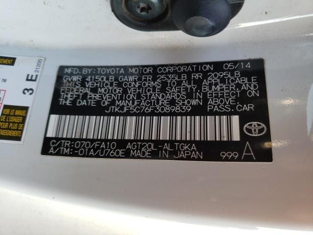 JTKJF5C76F3089839 - 2015 TOYOTA SCION TC 白色 照片 13