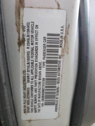 4S3BH635827310189 - 2002 SUBARU LEGACY L SILVER photo 13