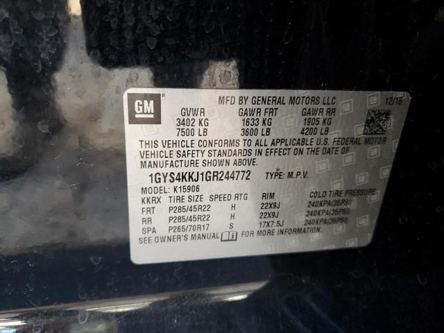 1GYS4KKJ1GR244772 - 2016 CADILLAC ESCALADE ESV PLATINUM შავი ფოტო 13