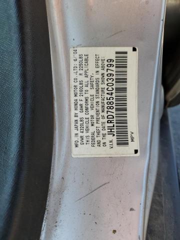 JHLRD78854C039799 - 2004 HONDA CR-V EX SILVER photo 13