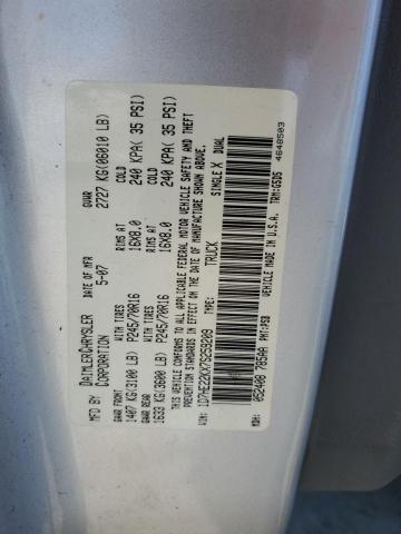 1D7HE22KX7S259209 - 2007 DODGE DAKOTA ST Gümüş foto 12