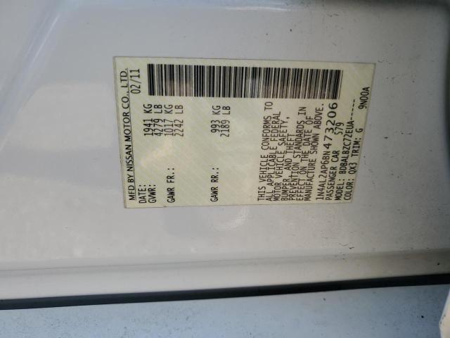 1N4AL2AP6BN473206 - 2011 NISSAN ALTIMA BASE 白色 照片 12