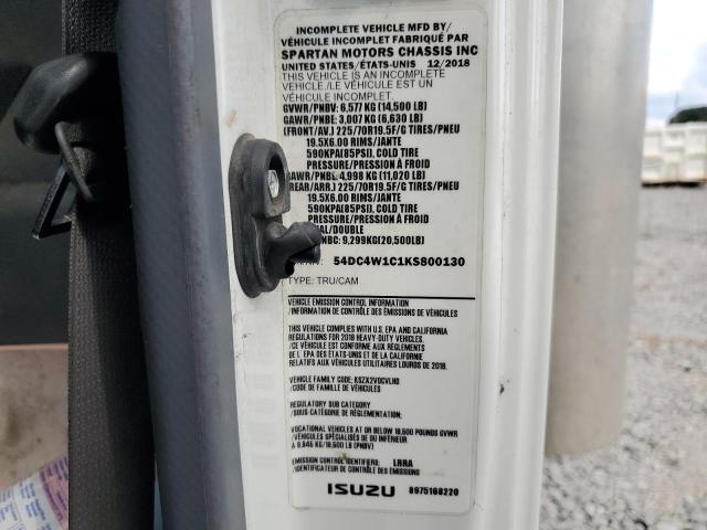 54DC4W1C1KS800130 - 2019 ISUZU NPR HD WHITE photo 13
