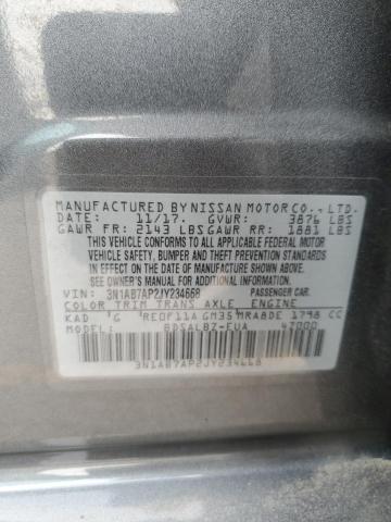 3N1AB7AP2JY234668 - 2018 NISSAN SENTRA S GRAY photo 12
