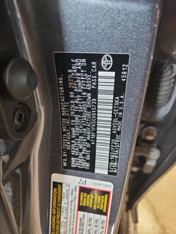 4T1BF1FK5CU045739 - 2012 TOYOTA CAMRY BASE GRAY photo 12