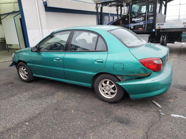 KNADC123216068981 - 2001 KIA RIO GREEN photo 2