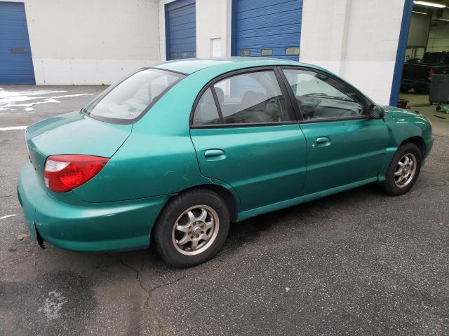 KNADC123216068981 - 2001 KIA RIO GREEN photo 3