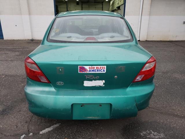 KNADC123216068981 - 2001 KIA RIO GREEN photo 6