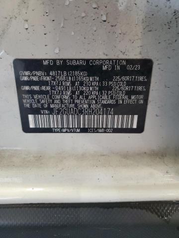 JF2GUADC3RH204174 - 2024 SUBARU CROSSTREK PREMIUM WHITE photo 14